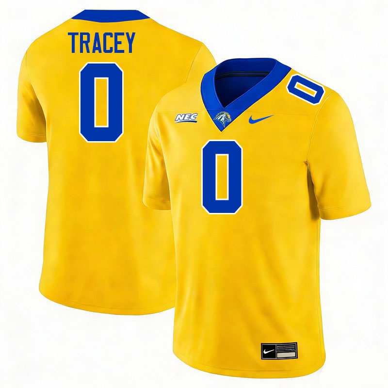 New Haven Chargers #0 Joshua Tracey College Football Jerseys,Uniforms Stitched-Gold